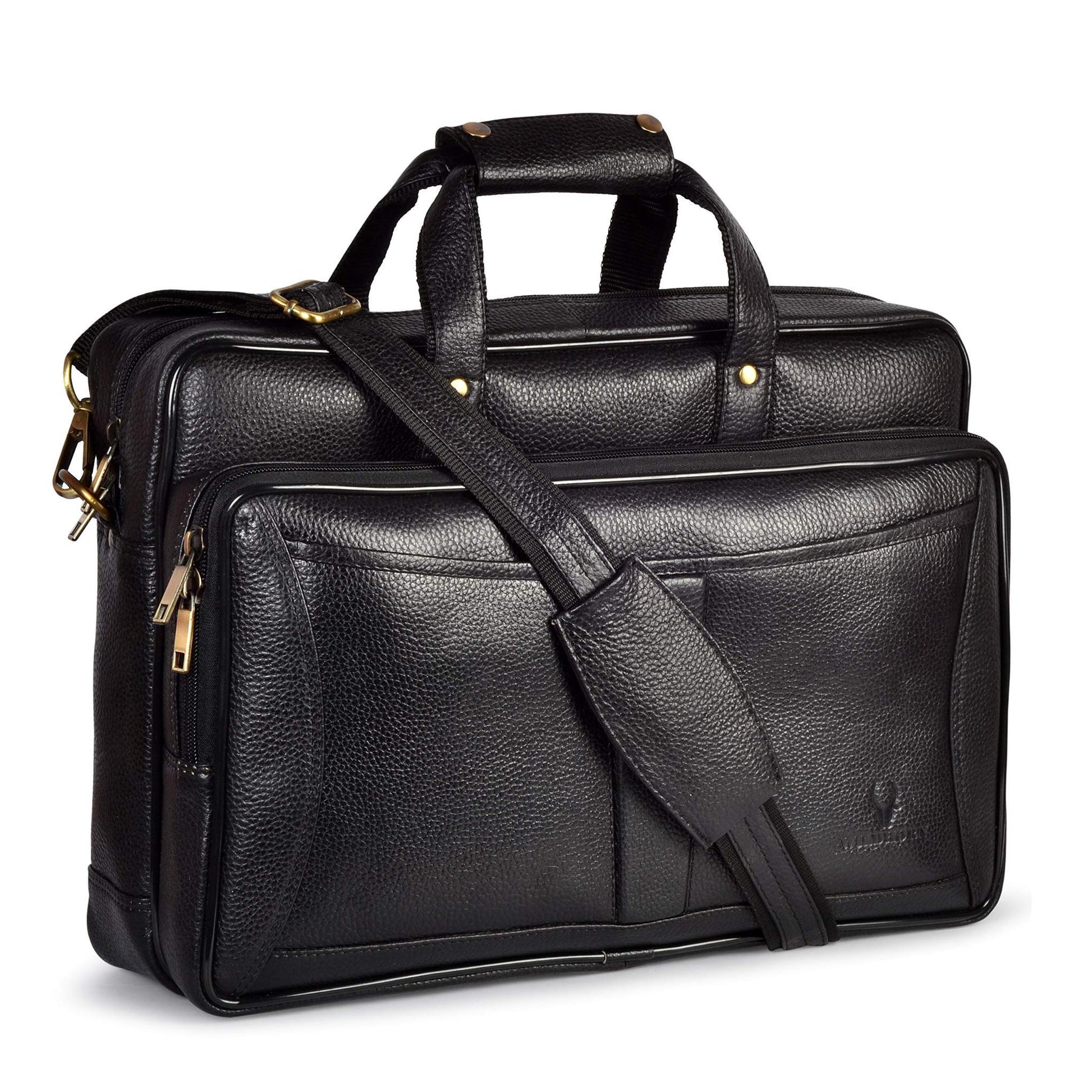 ANDREW Leather Laptop Messenger Bag for Men - WILDHORN