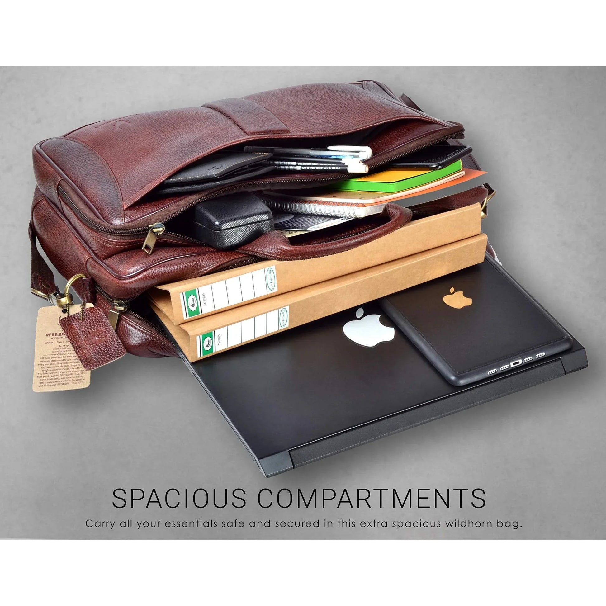 ANDREW Leather Laptop Messenger Bag for Men - WILDHORN
