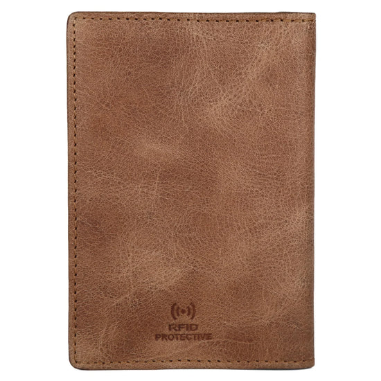 ARCHER RFID Protected Blue Saffiano Leather Passport Holder for Men & Women - WILDHORN