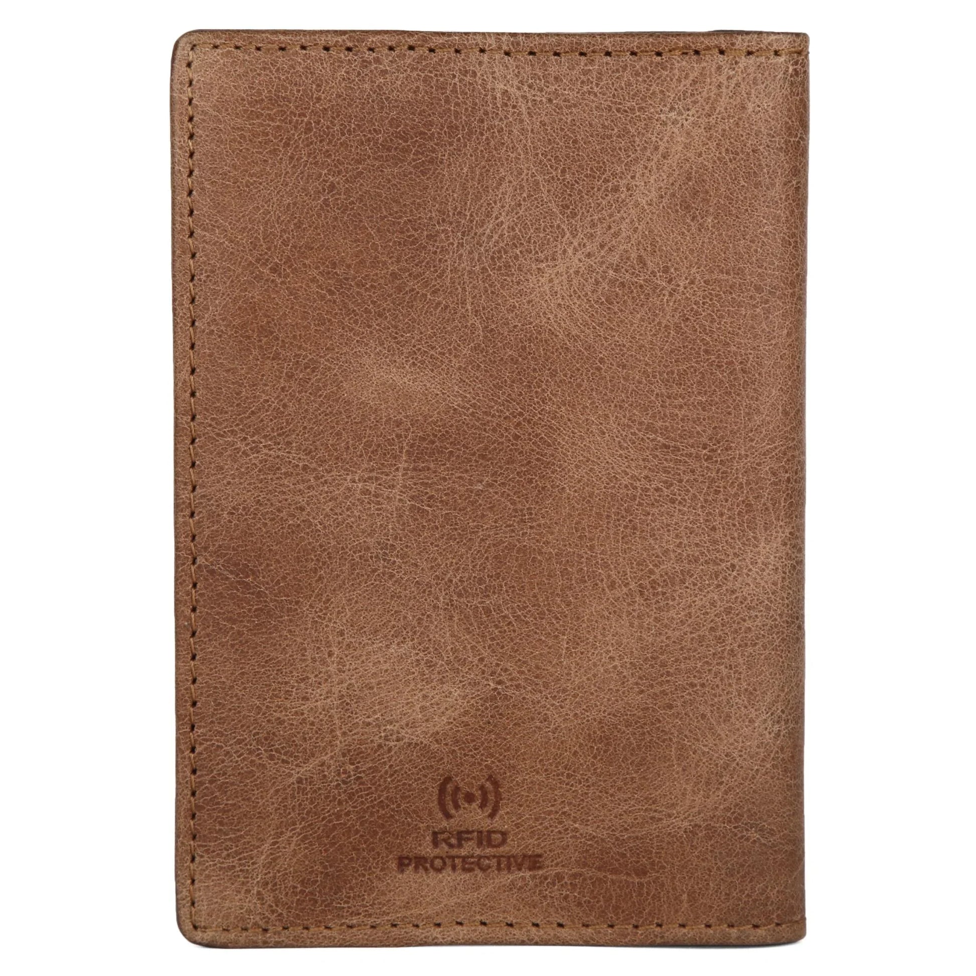 ARCHER RFID Protected Blue Saffiano Leather Passport Holder for Men & Women - WILDHORN