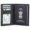 ARCHER RFID Protected Blue Saffiano Leather Passport Holder for Men & Women - WILDHORN