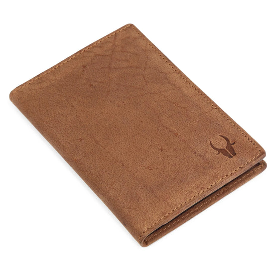 ARCHER RFID Protected Blue Saffiano Leather Passport Holder for Men & Women - WILDHORN