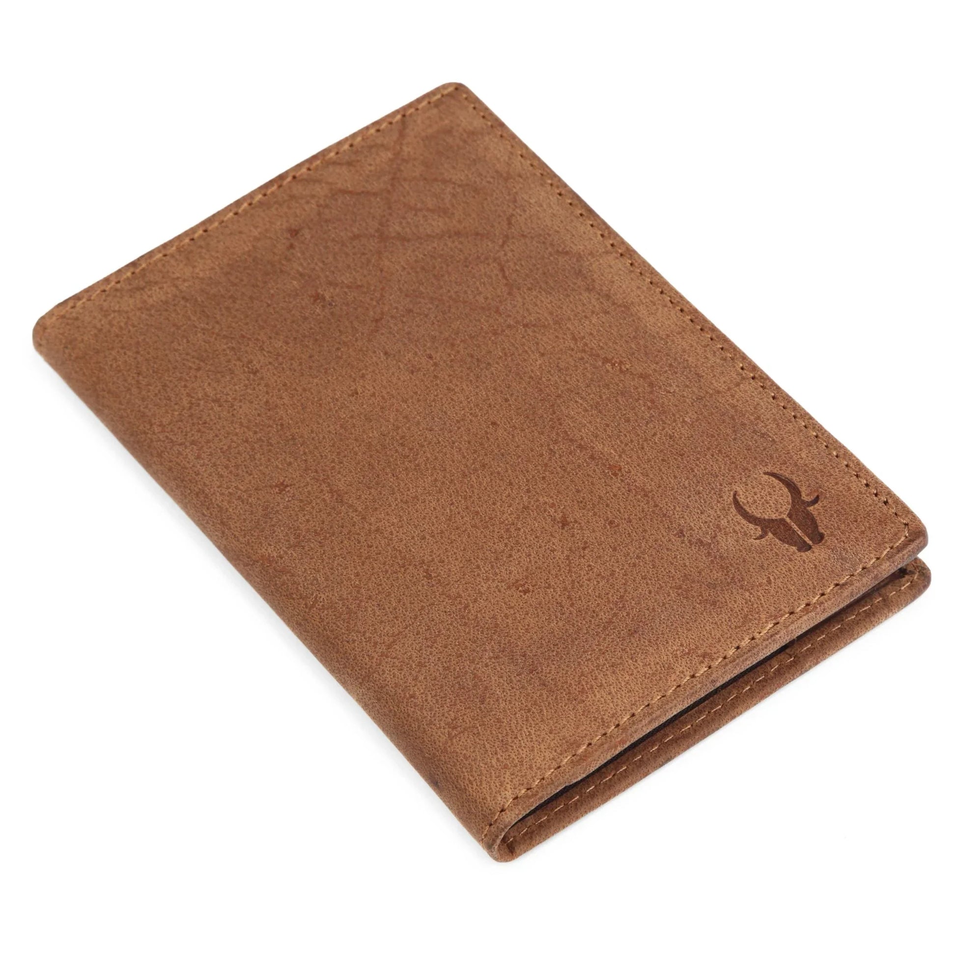 ARCHER RFID Protected Blue Saffiano Leather Passport Holder for Men & Women - WILDHORN