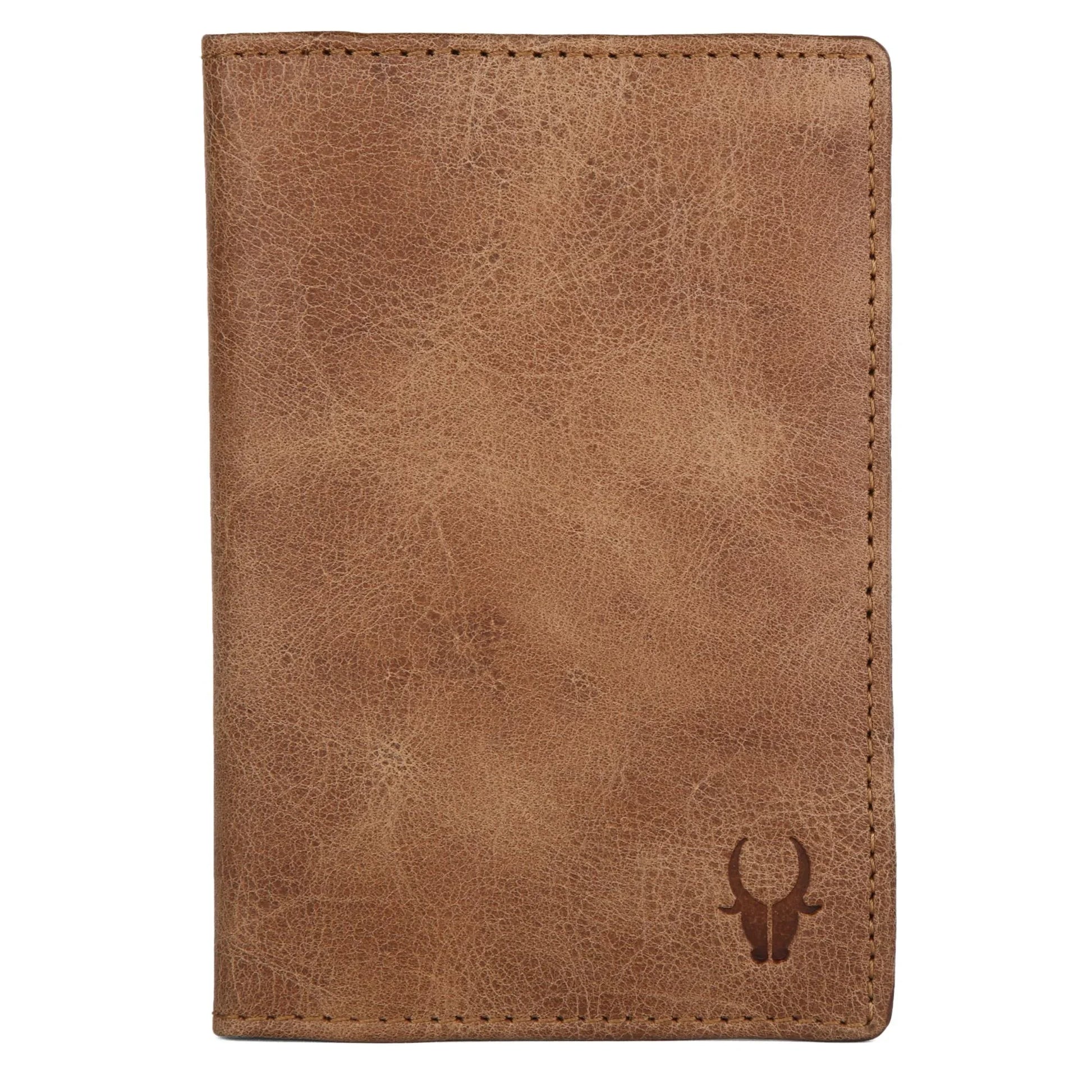 ARCHER RFID Protected Blue Saffiano Leather Passport Holder for Men & Women - WILDHORN