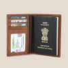 ARCHER RFID Protected Blue Saffiano Leather Passport Holder for Men & Women - WILDHORN