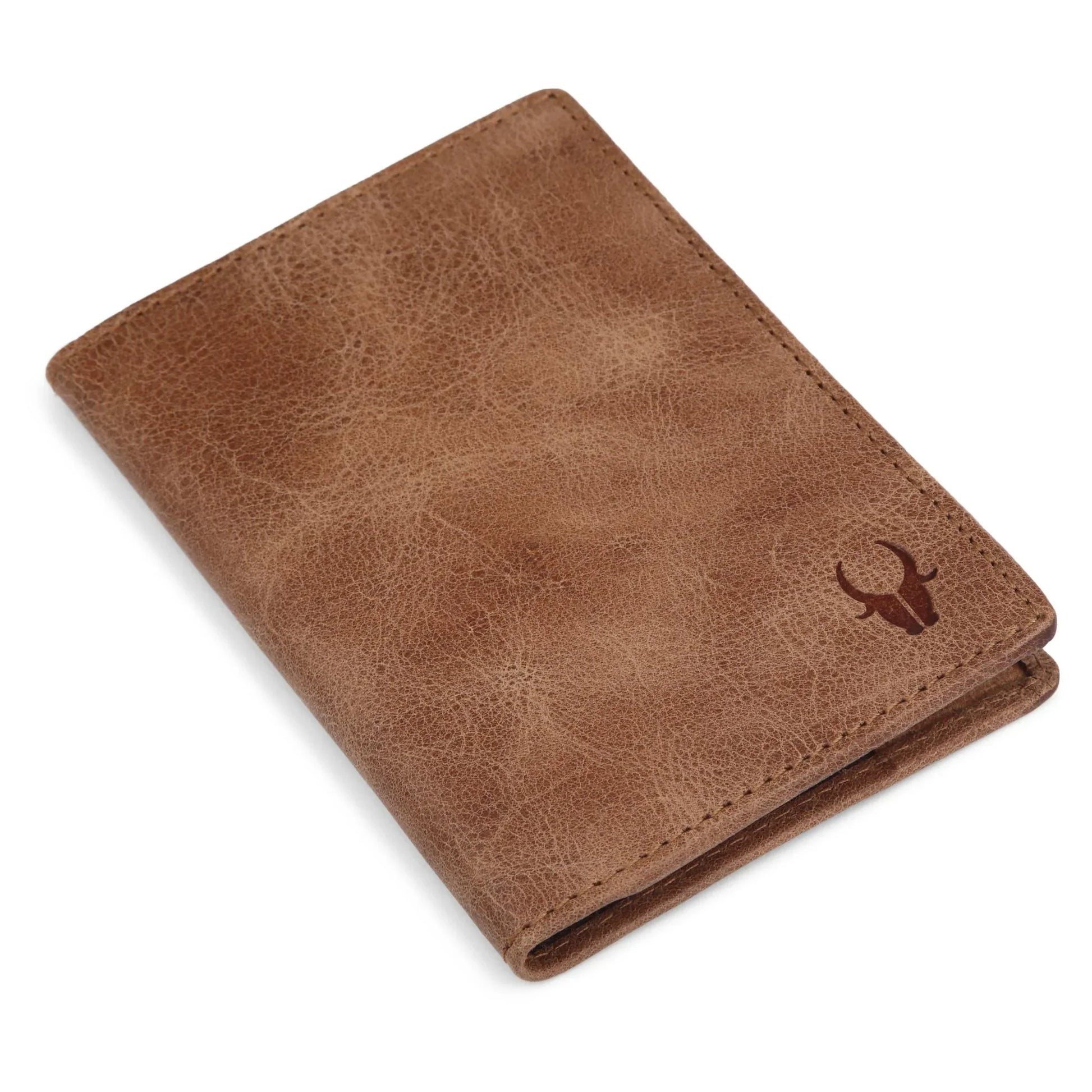 ARCHER RFID Protected Blue Saffiano Leather Passport Holder for Men & Women - WILDHORN