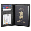 ARCHER RFID Protected Blue Saffiano Leather Passport Holder for Men & Women - WILDHORN