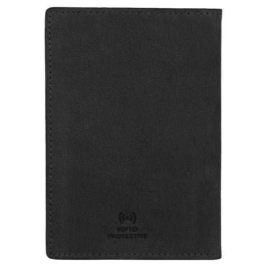 ARCHER RFID Protected Blue Saffiano Leather Passport Holder for Men & Women - WILDHORN