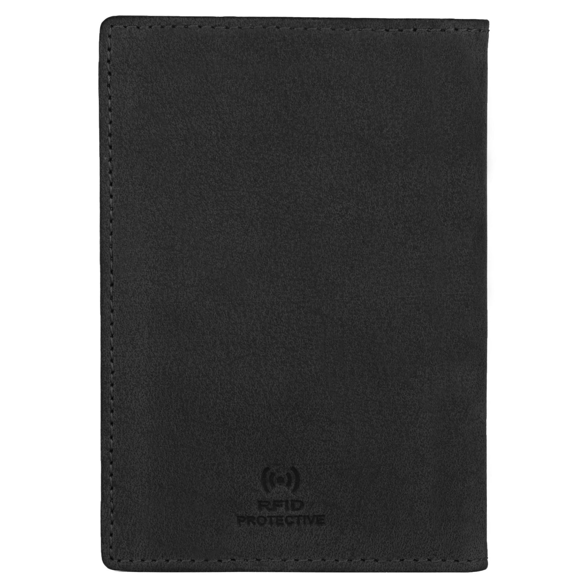 ARCHER RFID Protected Blue Saffiano Leather Passport Holder for Men & Women - WILDHORN