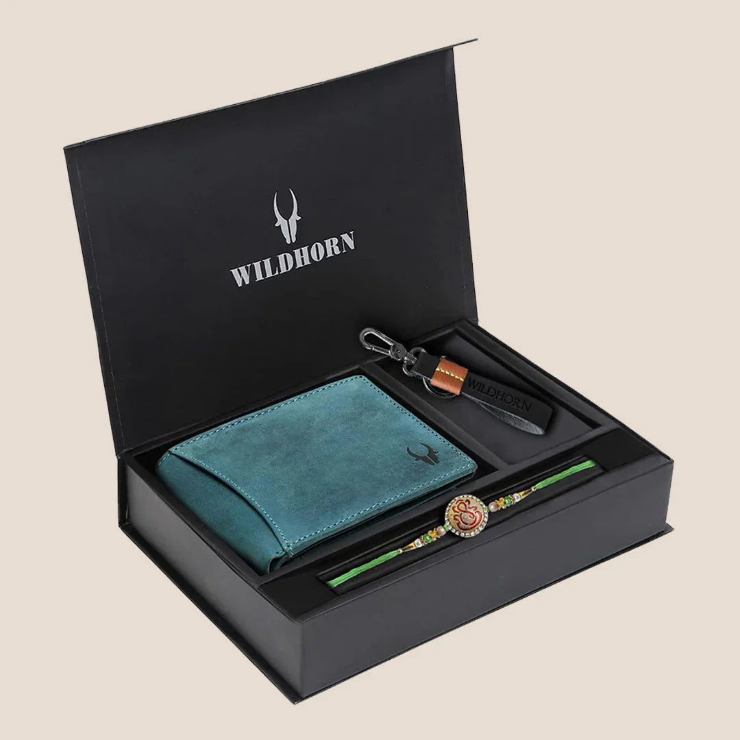 AVYAKTA Rakhi Gift Hamper for Men I Rakhi , Wallet & Keychain Combo - WILDHORN