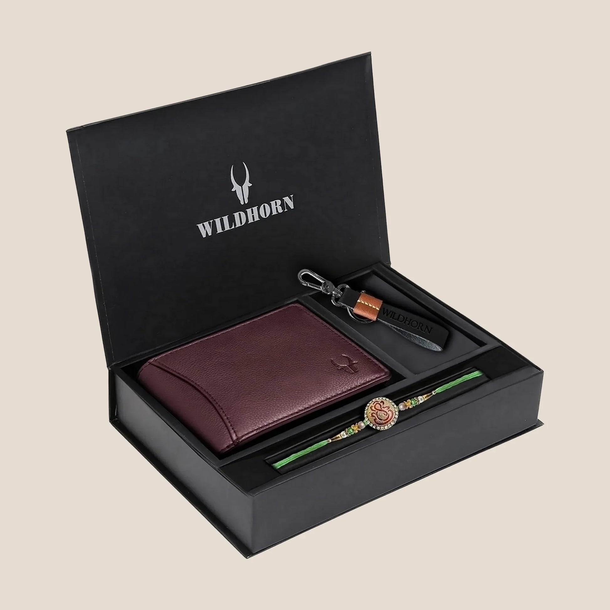 AVYAKTA Rakhi Gift Hamper for Men I Rakhi , Wallet & Keychain Combo - WILDHORN