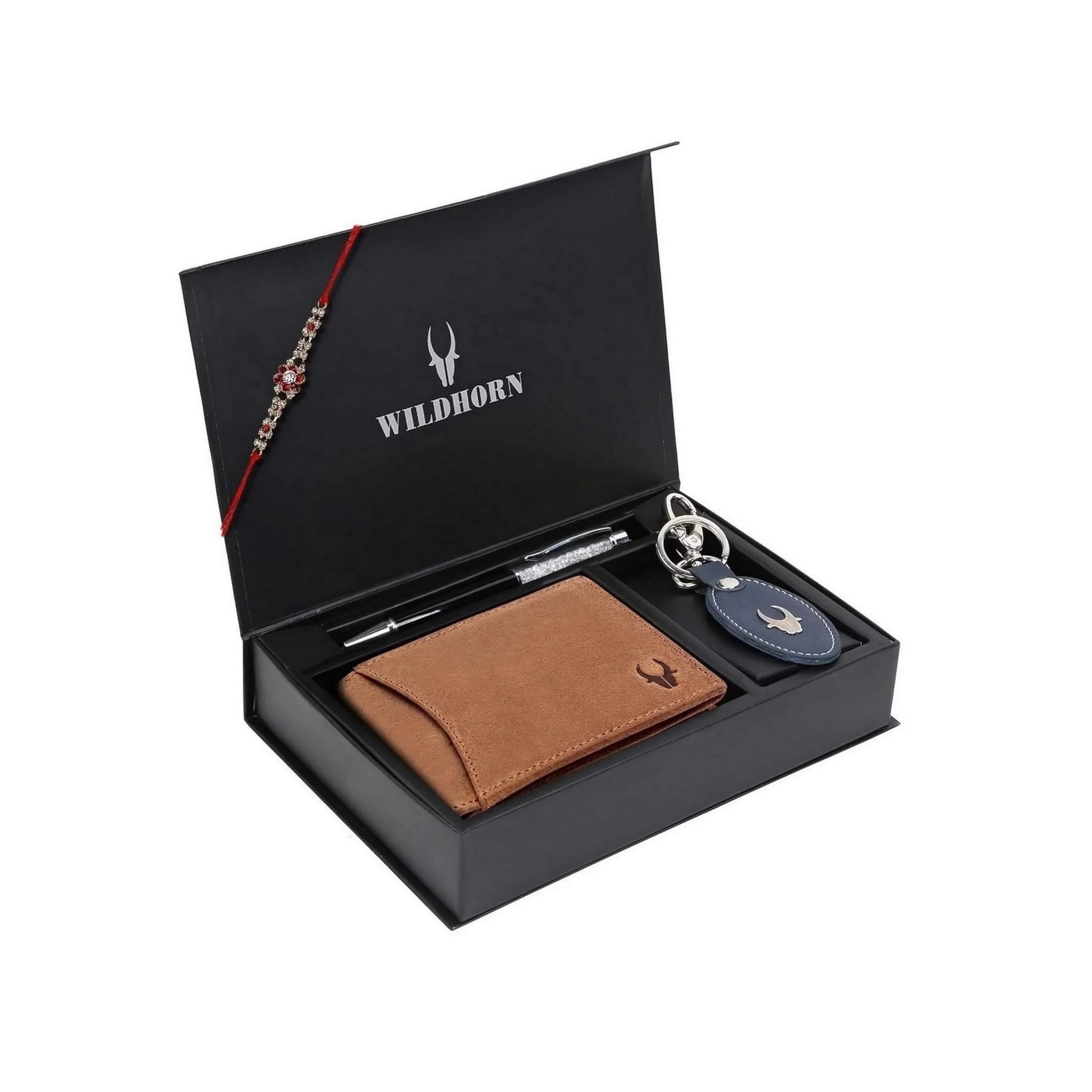 AVYAKTA Rakhi Gift Hamper for Men I Rakhi , Wallet & Keychain Combo - WILDHORN