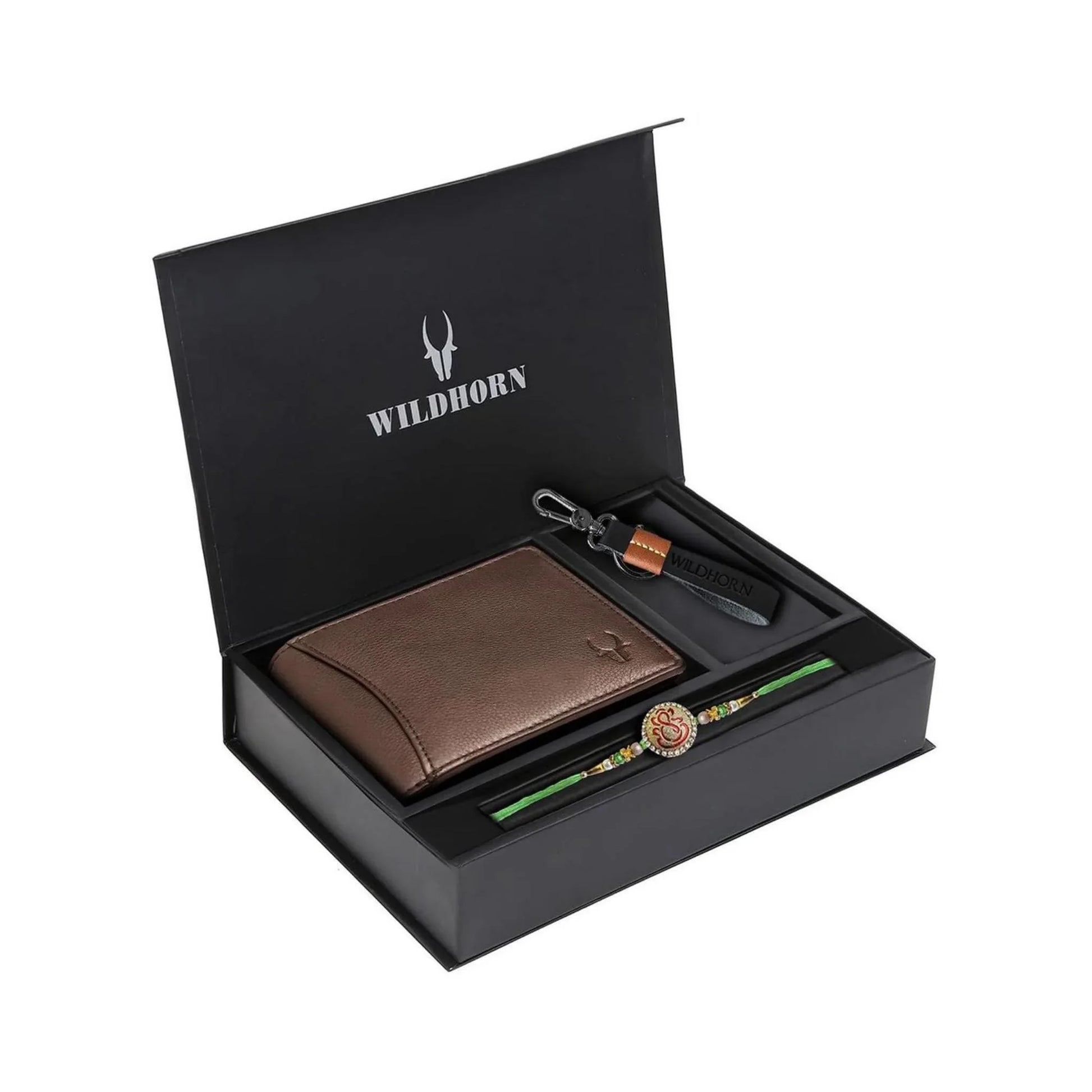 AVYAKTA Rakhi Gift Hamper for Men I Rakhi , Wallet & Keychain Combo - WILDHORN