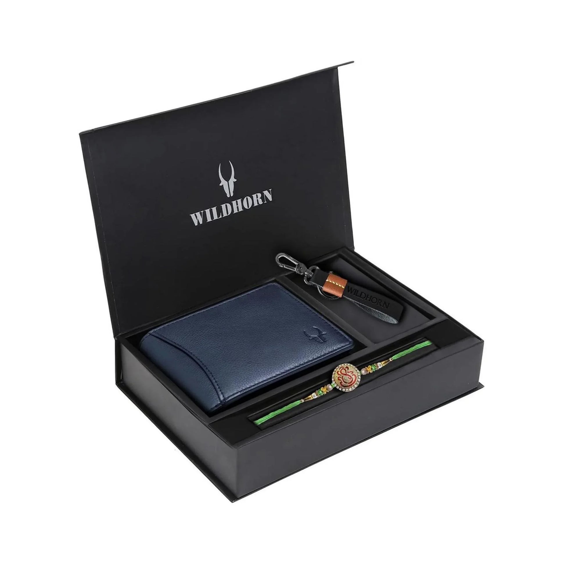 AVYAKTA Rakhi Gift Hamper for Men I Rakhi , Wallet & Keychain Combo - WILDHORN
