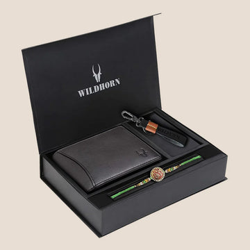 AVYAKTA Rakhi Gift Hamper for Men I Rakhi , Wallet & Keychain Combo - WILDHORN