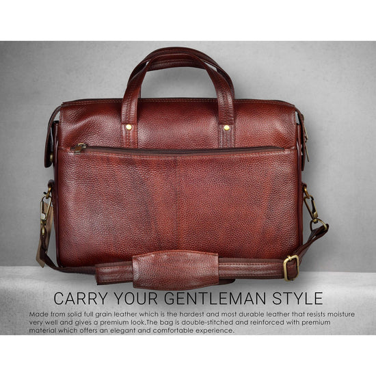 AXEL Leather Laptop Messenger Bag for Men - WILDHORN