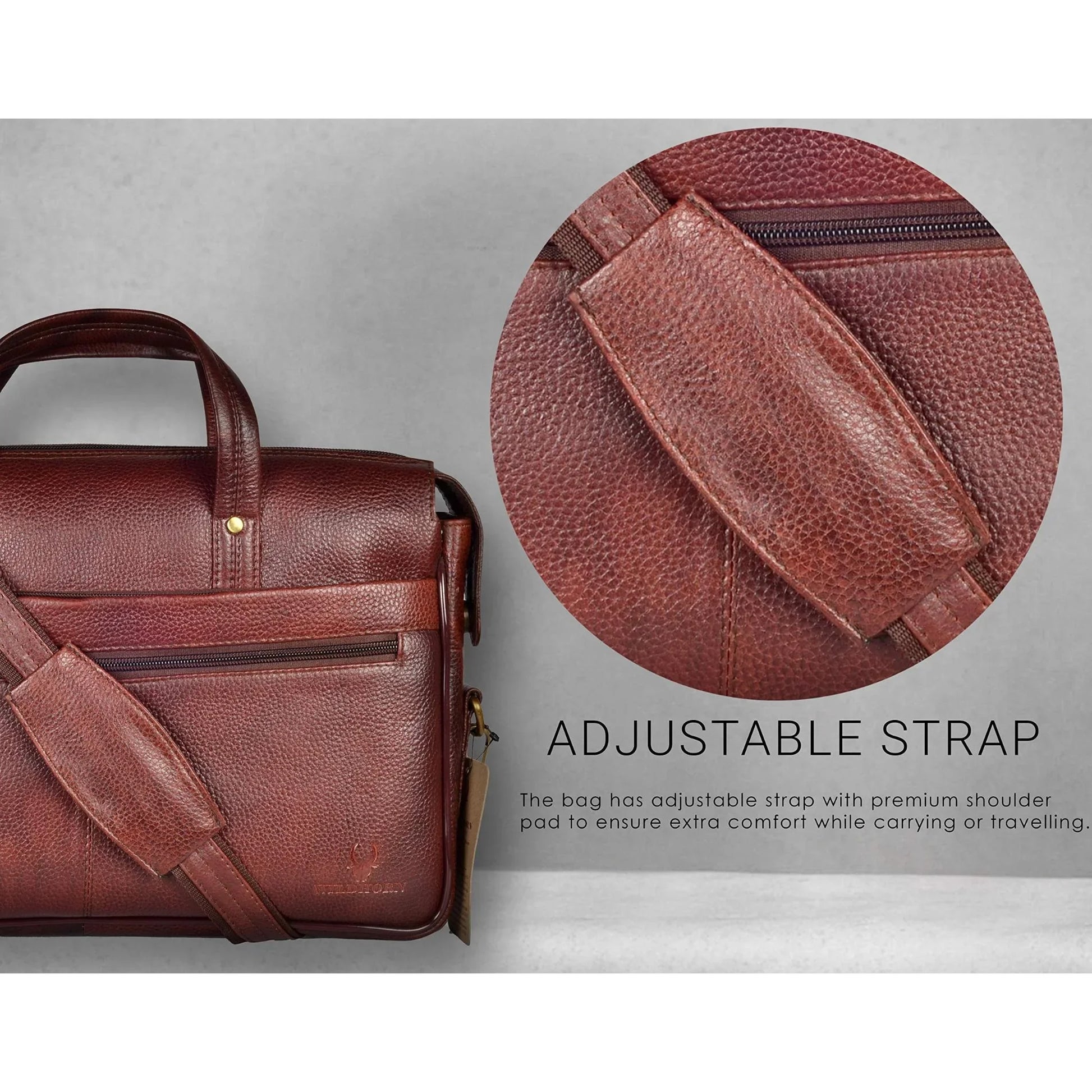 AXEL Leather Laptop Messenger Bag for Men - WILDHORN