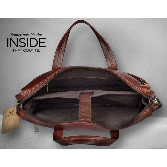 AXEL Leather Laptop Messenger Bag for Men - WILDHORN