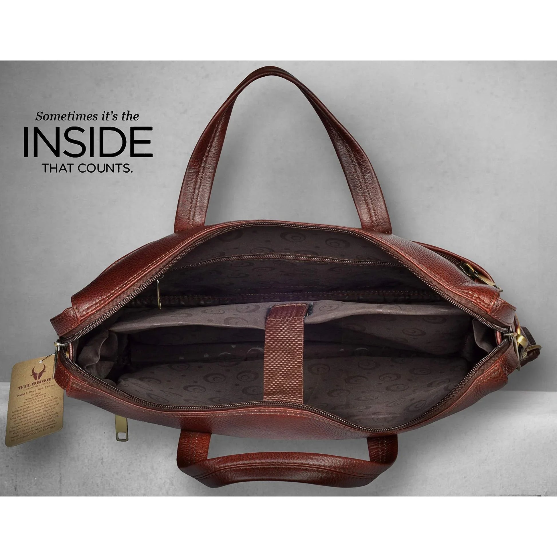 AXEL Leather Laptop Messenger Bag for Men - WILDHORN