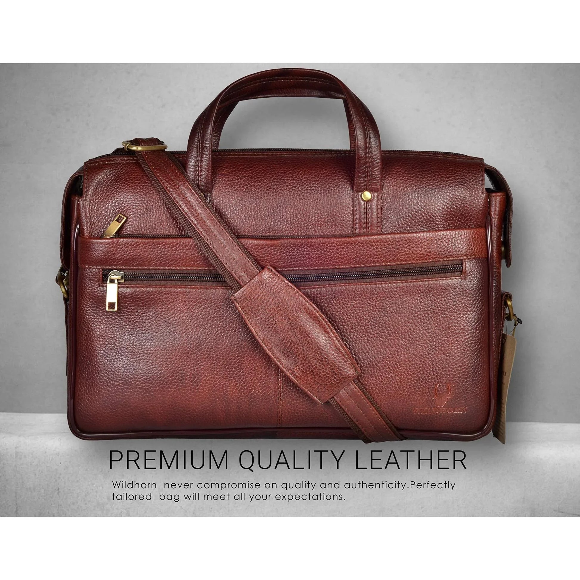 AXEL Leather Laptop Messenger Bag for Men - WILDHORN