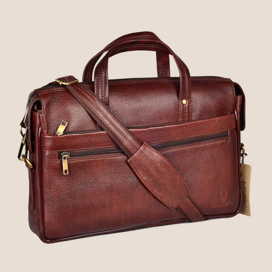 AXEL Leather Laptop Messenger Bag for Men - WILDHORN