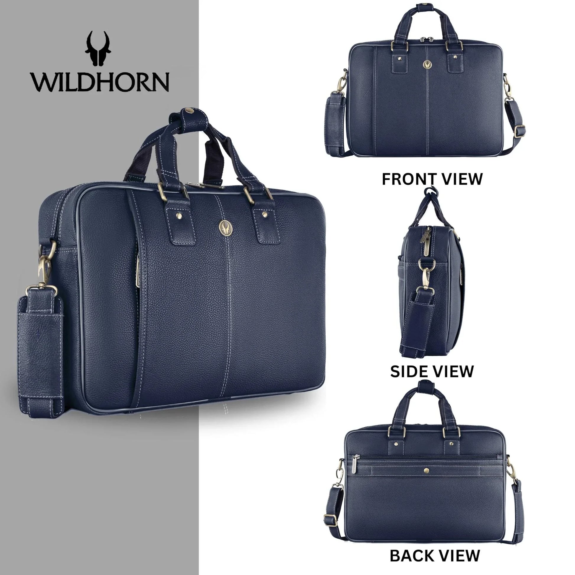 BELGRAVIA Leather Laptop Messenger Bag for Men - WILDHORN