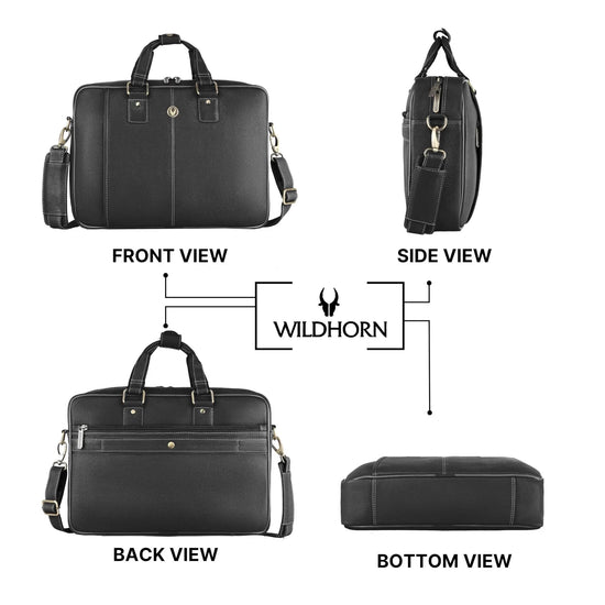 BELGRAVIA Leather Laptop Messenger Bag for Men - WILDHORN