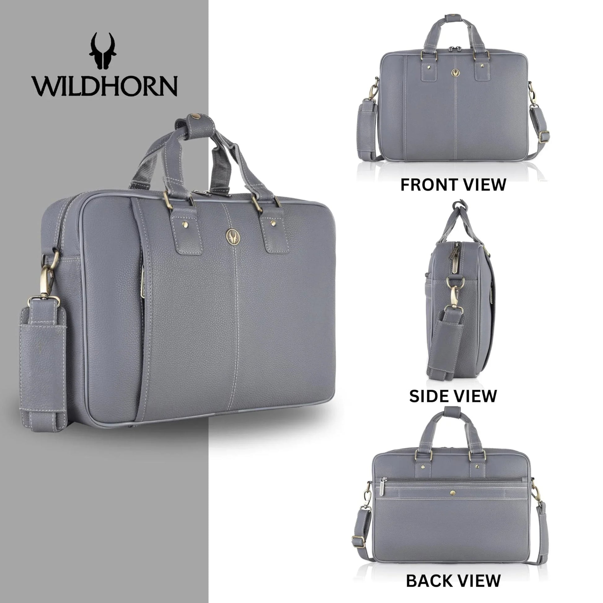 BELGRAVIA Leather Laptop Messenger Bag for Men - WILDHORN