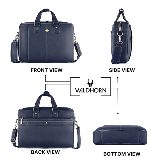 BELGRAVIA Leather Laptop Messenger Bag for Men - WILDHORN