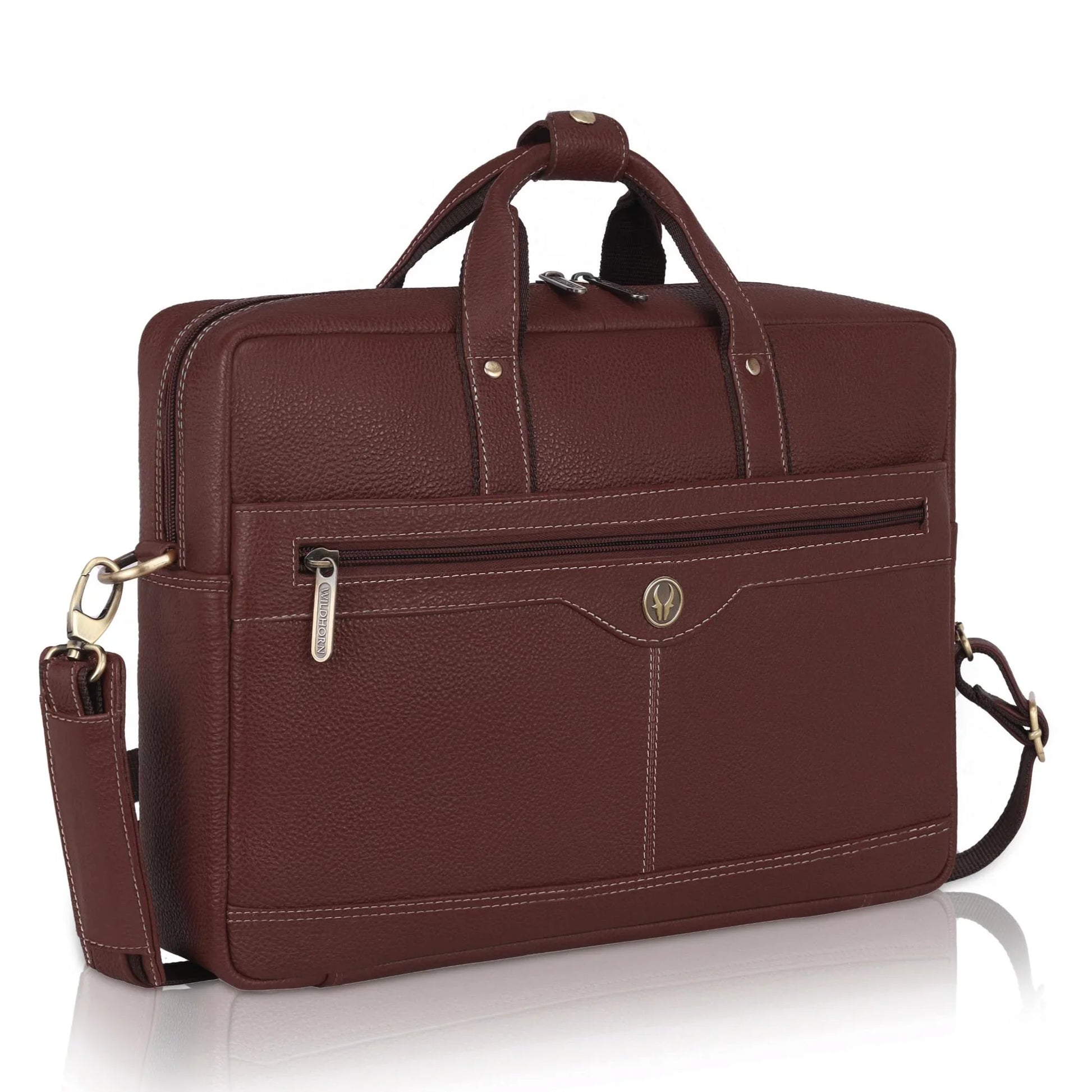 BEXLEY Leather Laptop Messenger Bag for Men - WILDHORN