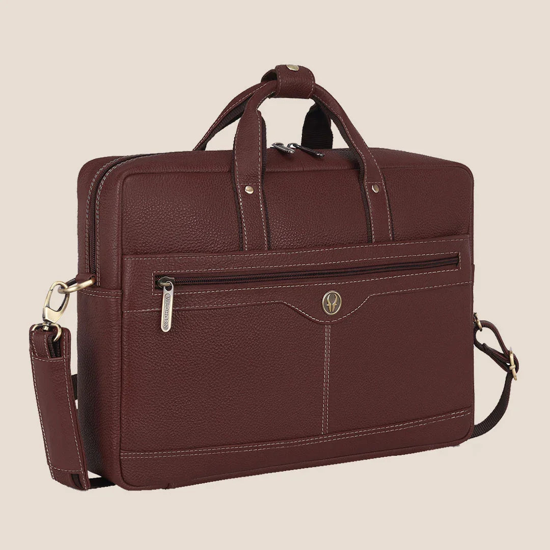 BEXLEY Leather Laptop Messenger Bag for Men - WILDHORN