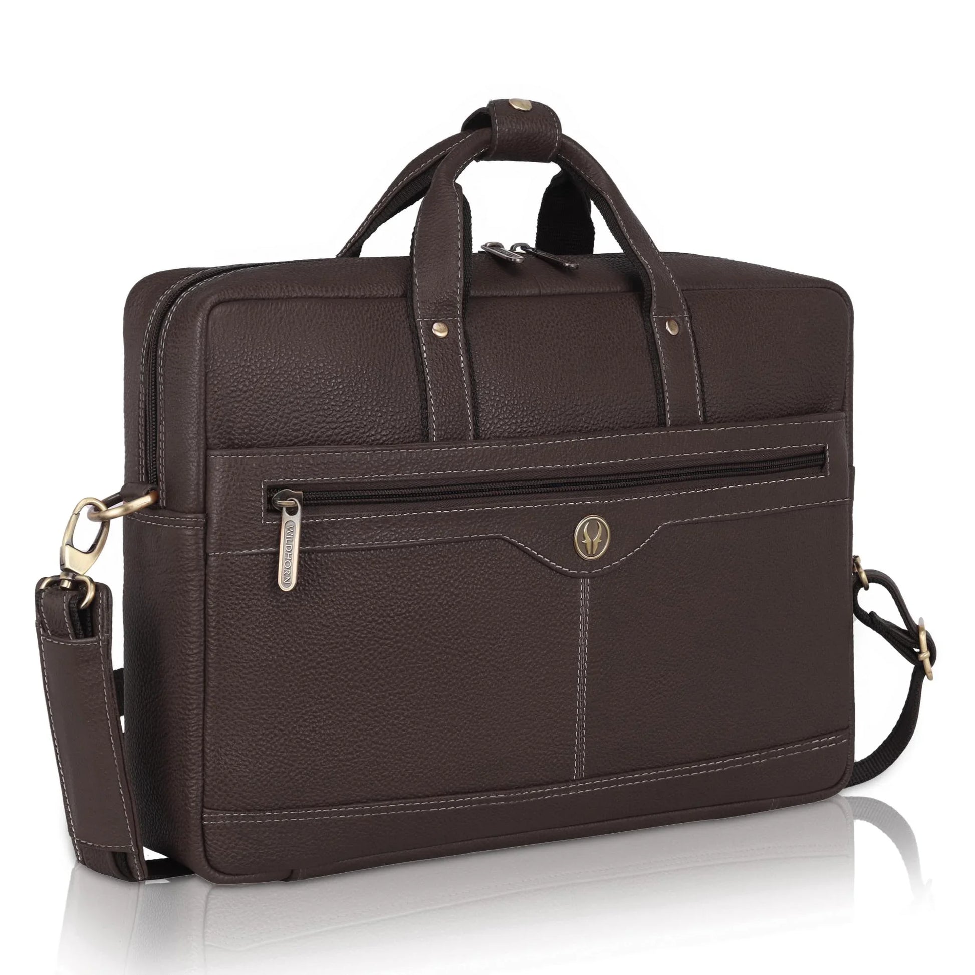 BEXLEY Leather Laptop Messenger Bag for Men - WILDHORN