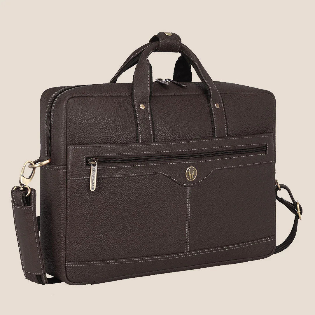 BEXLEY Leather Laptop Messenger Bag for Men - WILDHORN