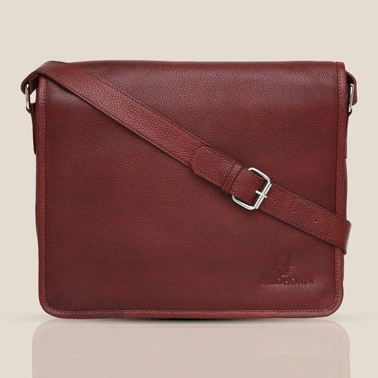 BOLTON Leather Messenger Bag for Men - WILDHORN