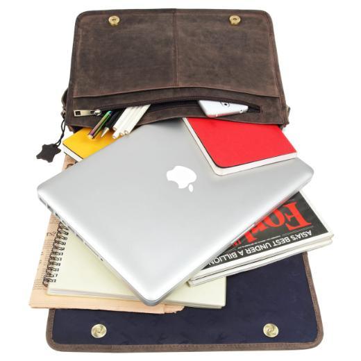 BOLTON Leather Messenger Bag for Men - WILDHORN