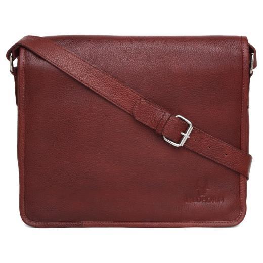 BOLTON Leather Messenger Bag for Men - WILDHORN