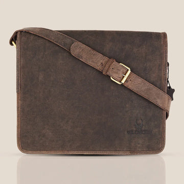 BOLTON Leather Messenger Bag for Men - WILDHORN