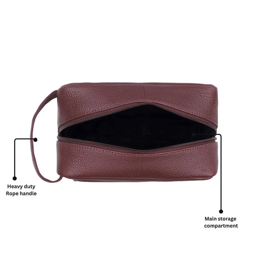 BONAVISTA Leather Toiletry Bag For Men & Women - WILDHORN
