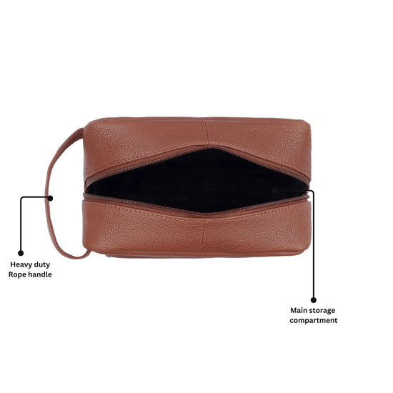BONAVISTA Leather Toiletry Bag For Men & Women - WILDHORN