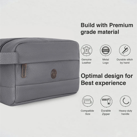 BONAVISTA Leather Toiletry Bag For Men & Women - WILDHORN