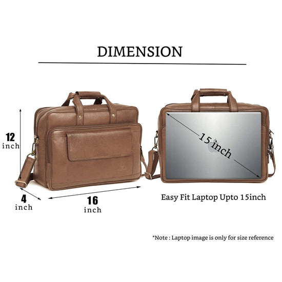 BRADFORD Leather Laptop Messenger Bag for Men - WILDHORN