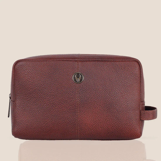 BRANDON Leather Toiletry Bag For Men & Women - WILDHORN