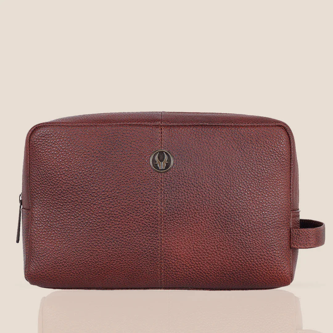 BRANDON Leather Toiletry Bag For Men & Women - WILDHORN
