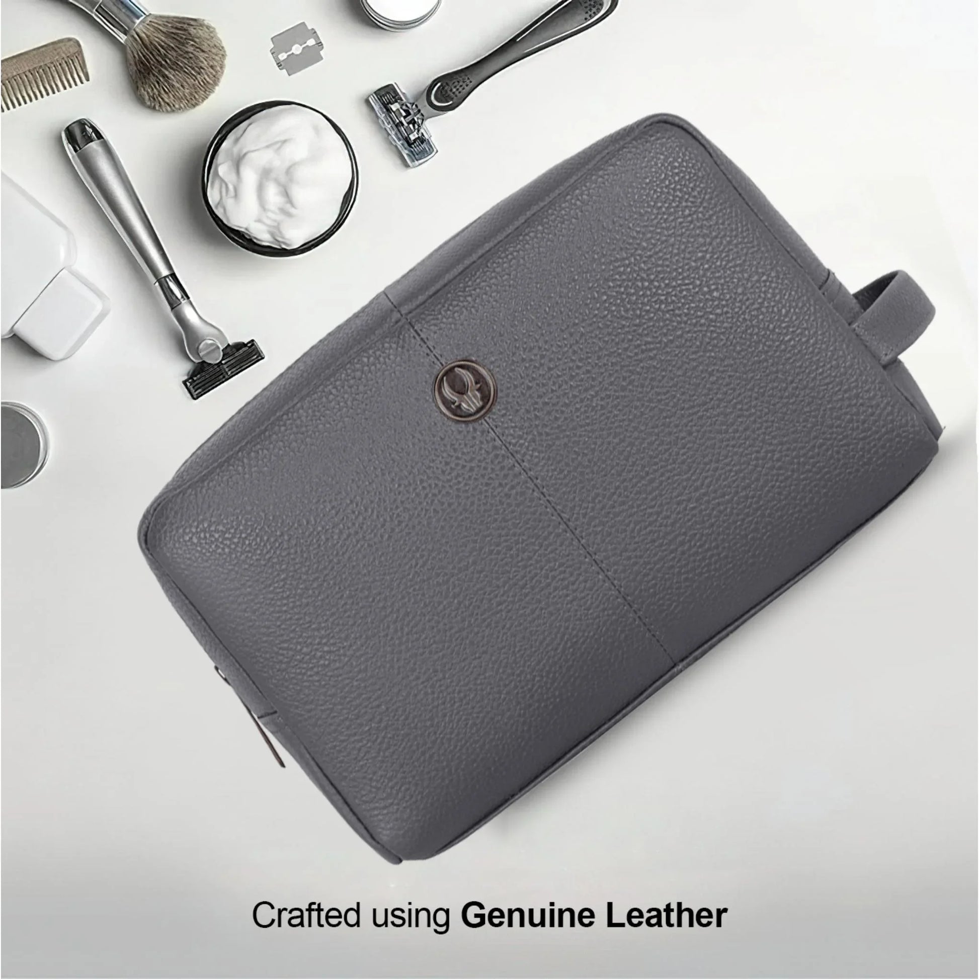 BRANDON Leather Toiletry Bag For Men & Women - WILDHORN