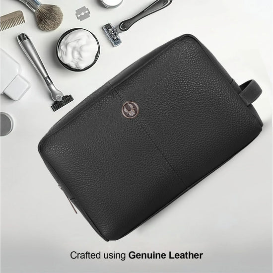 BRANDON Leather Toiletry Bag For Men & Women - WILDHORN