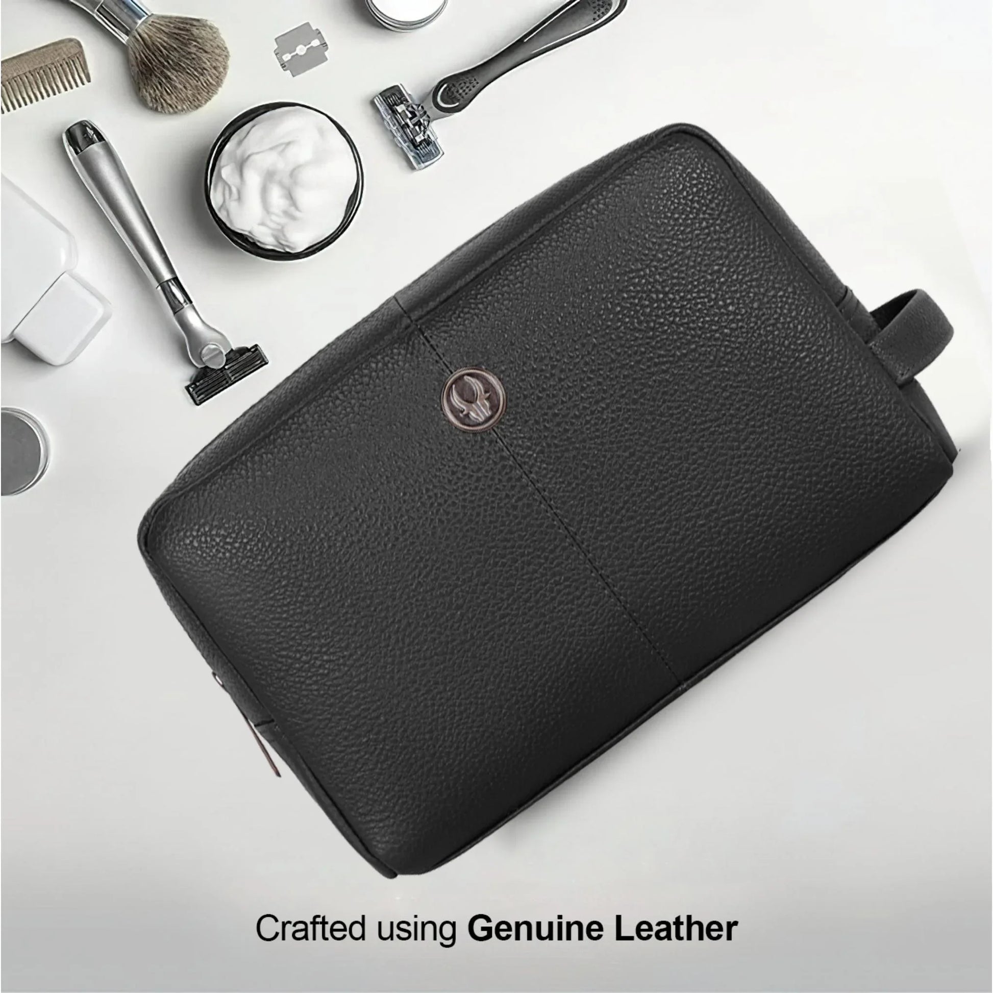 BRANDON Leather Toiletry Bag For Men & Women - WILDHORN
