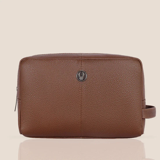 BRANDON Leather Toiletry Bag For Men & Women - WILDHORN
