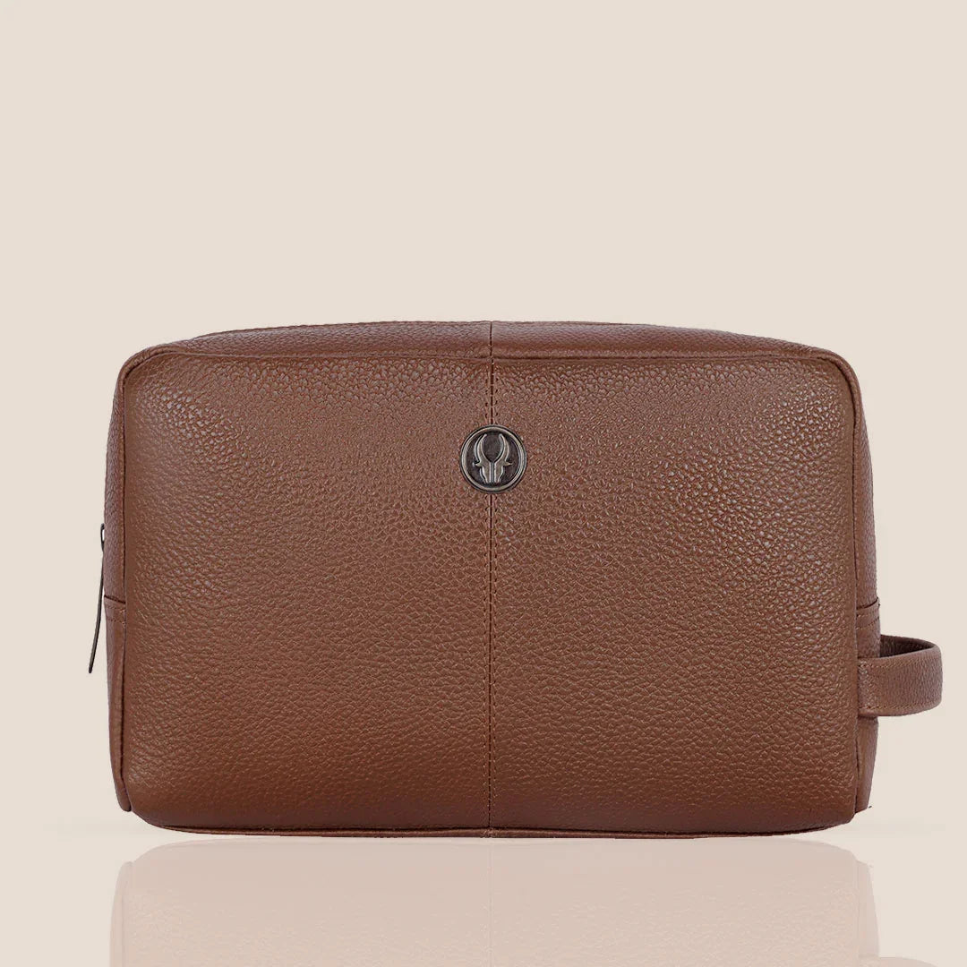 BRANDON Leather Toiletry Bag For Men & Women - WILDHORN