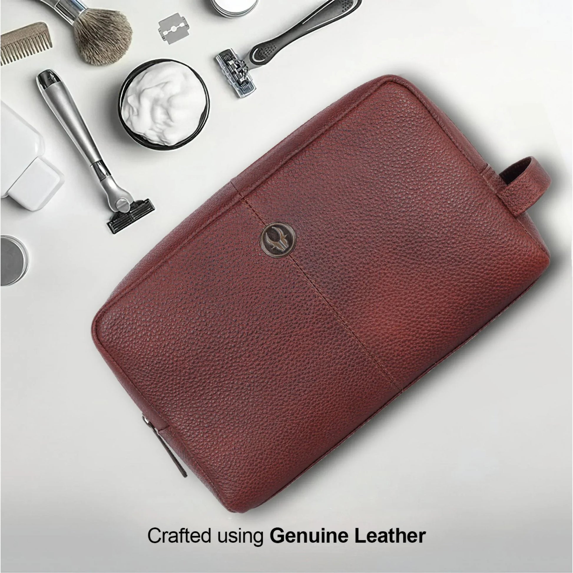 BRANDON Leather Toiletry Bag For Men & Women - WILDHORN