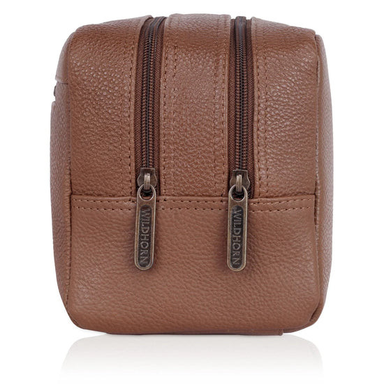 BRANDON Leather Toiletry Bag For Men & Women - WILDHORN